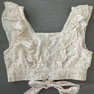 American Eagle Floral Ruffle Top